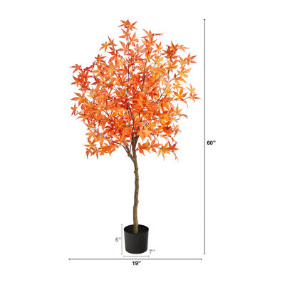 Nearly Natural 5ft Autumn Maple Artificial Plant