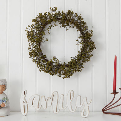 Nearly Natural "20"" Autumn Gypsophila Artificial" Wreath