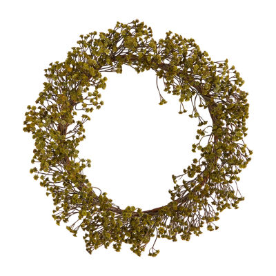 Nearly Natural 20" Autumn Gypsophila Artificial Wreath