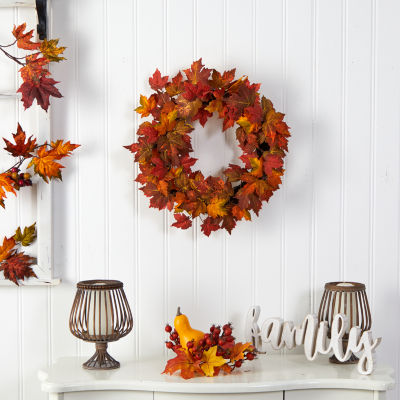 Nearly Natural 22" Maple Leaf Faux Wreath