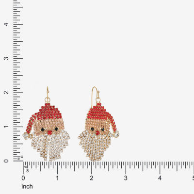 Bijoux Bar Pave Santa Glass Drop Earrings