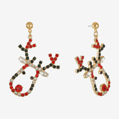 Bijoux Bar Reindeer Glass Drop Earrings