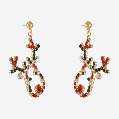 Bijoux Bar Reindeer Glass Drop Earrings