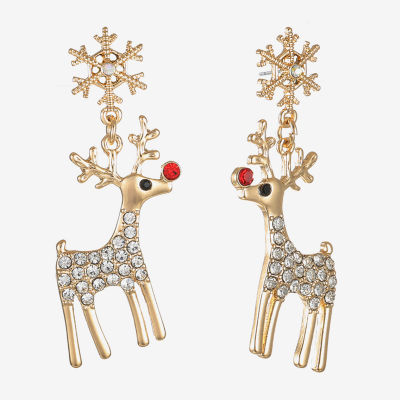 Bijoux Bar Reindeer Glass Drop Earrings