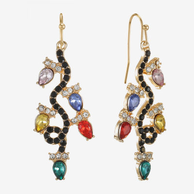 Bijoux Bar Multi Holiday Lights Glass Drop Earrings