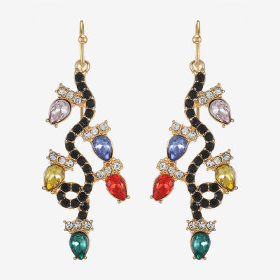 Bijoux Bar Multi Holiday Lights Glass Drop Earrings