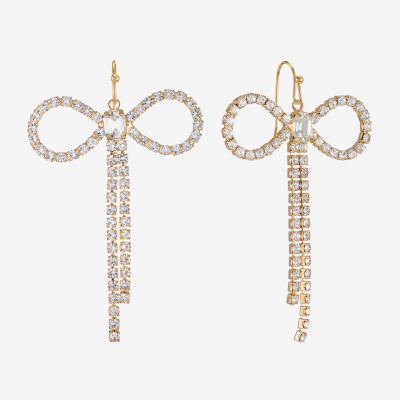 Bijoux Bar Glass Bow Drop Earrings