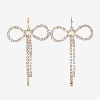 Bijoux Bar Glass Bow Drop Earrings