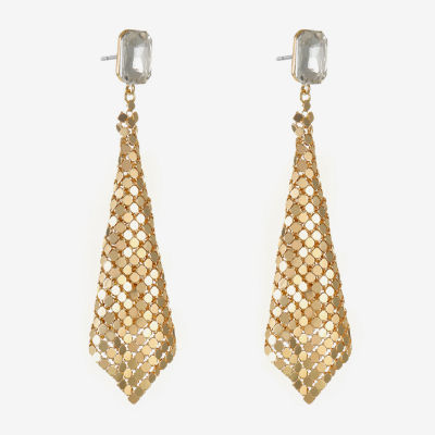 Bijoux Bar Chainmail Glass Drop Earrings