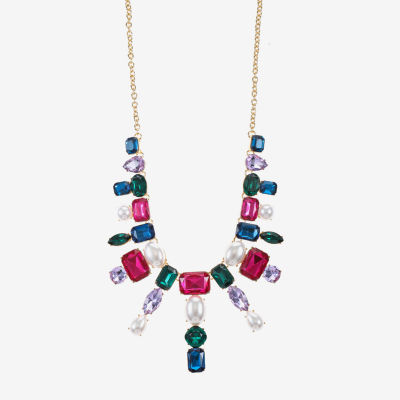 Bijoux Bar Frontal Glass Curb Statement Necklace