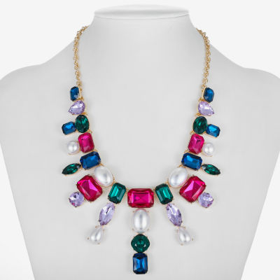 Bijoux Bar Frontal Glass Curb Statement Necklace