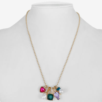 Bijoux Bar Charm Glass Bead Pendant Necklace