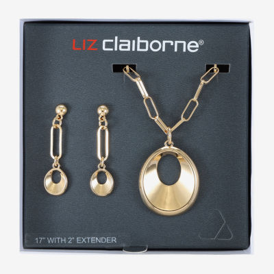 Liz Claiborne Pendant Necklace And Drop Earring 2-pc. Jewelry Set