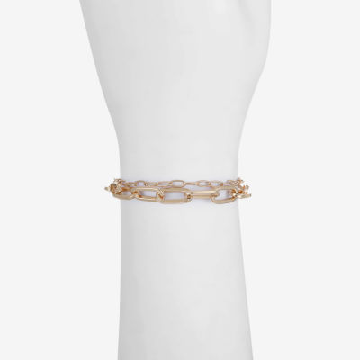 Liz Claiborne Layered Paperclip Link Bracelet