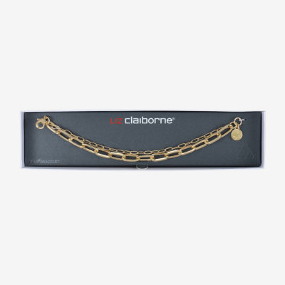 Liz Claiborne Layered Paperclip Link Bracelet