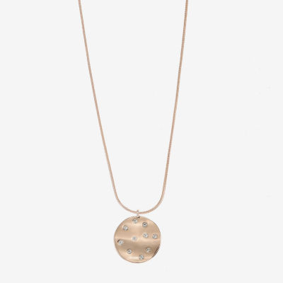 Liz Claiborne Womens Glass 17 Inch Pendant Necklace