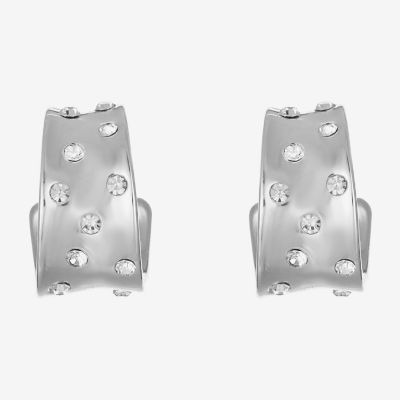 Liz Claiborne Huggie Glass 35mm Hoop Earrings