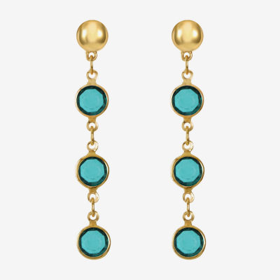 Liz Claiborne Linear Round Drop Earrings