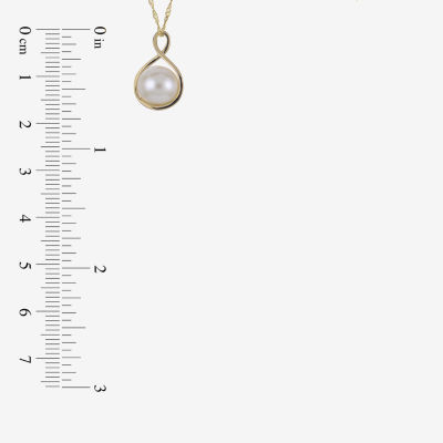 Womens Cultured Freshwater Pearl 14K Gold Pendant Necklace