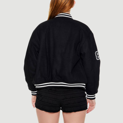 Forever 21 Varsity Midweight Juniors Bomber Jacket