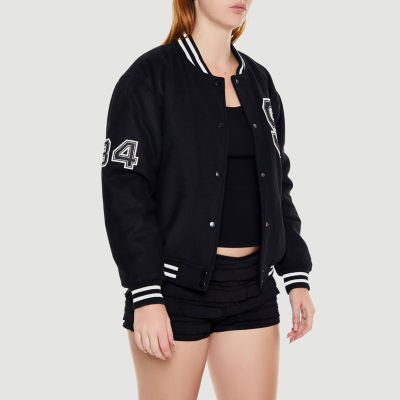 Forever 21 Varsity Midweight Juniors Bomber Jacket