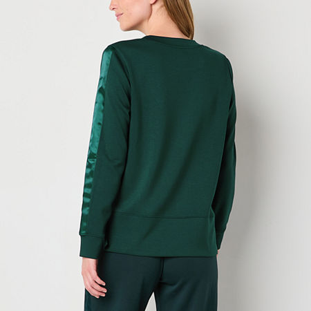 Stylus Womens Crew Neck Long Sleeve Sweatshirt, X-small, Green