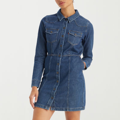 Levi's Womens Long Sleeve Shirt Dress