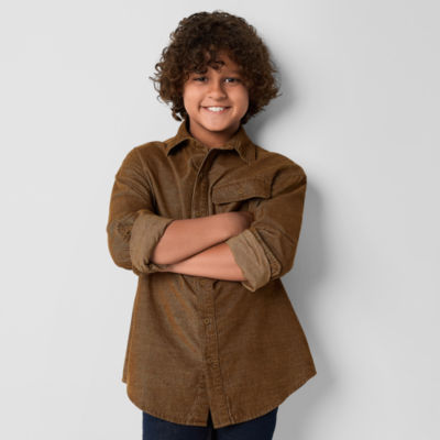 Thereabouts Little & Big Boys Corduroy Long Sleeve Button-Down Shirt