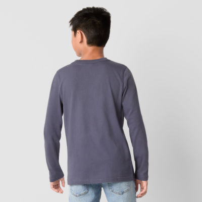 Thereabouts Little & Big Boys Crew Neck Long Sleeve Graphic T-Shirt