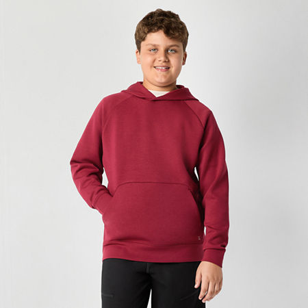 Xersion Little & Big Boys Double-Knit Hooded Long Sleeve Sweatshirt, Xl (18-20) Husky, Red