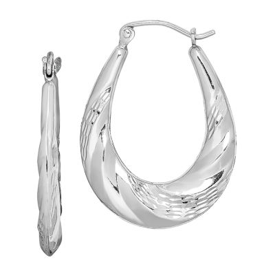 Sterling Silver Titanium 24mm Hoop Earrings