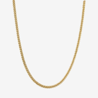 14K Gold Inch Hollow Wheat Chain Necklace