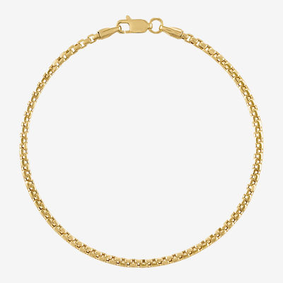 Unisex Adult 14K Gold Solid Box Chain Bracelet