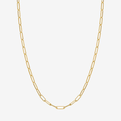 Unisex Adult 20 - 24 Inch 14K Gold Link Necklace Paperclip