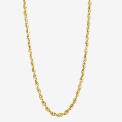 10K Gold Inch Hollow Rope Chain Necklace