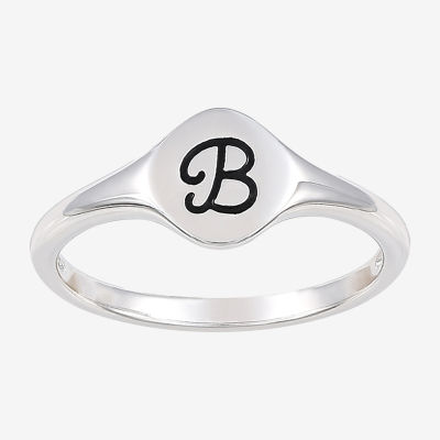 Womens Sterling Silver Signet Ring