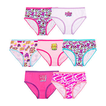 Barbie Girl`s 6 pack of hipser style underwear., Sizes 3 to 8 