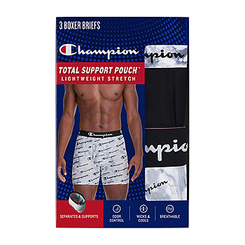 $32 Champion Underwear Men's Blue Gray Cotton Stretch 3-Pack Boxer Brief  Size S