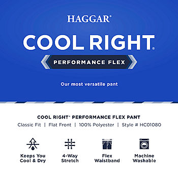 Haggar® Mens Cool Right® Performance Classic Fit Flat Front Pant - JCPenney
