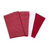 Martha Stewart Waffle 6-pc. Kitchen Towel Set, Color: Red - JCPenney