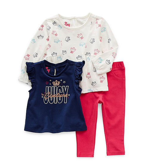 Juicy By Juicy Couture Baby Girls 3-pc. Pant Set