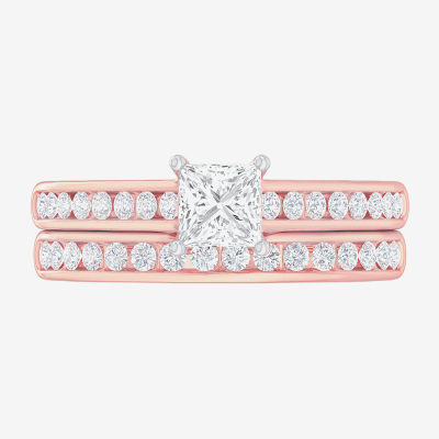 G-H / Si1-Si2) Womens / CT. T.W. Lab Grown White Diamond 14K Gold Side Stone Bridal Set