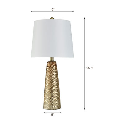 Stylecraft Christy Golden Copper With Brussels White Shade Table Lamp