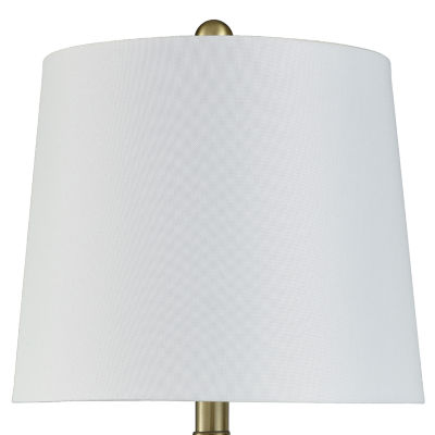 Stylecraft Christy Golden Copper With Brussels White Shade Table Lamp