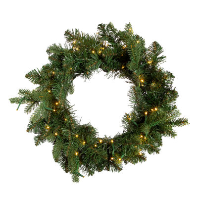 Kurt Adler 18 Inch Battery-Operated White Led Fir Pre-Lit Christmas Swags