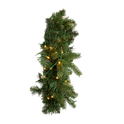 Kurt Adler 18 Inch Battery-Operated White Led Fir Pre-Lit Christmas Swags