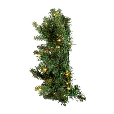 Kurt Adler 18 Inch Battery-Operated White Led Fir Pre-Lit Christmas Swags