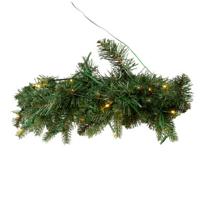 Kurt Adler 18 Inch Battery-Operated White Led Fir Pre-Lit Christmas Swags