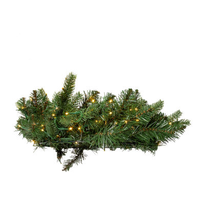 Kurt Adler 18 Inch Battery-Operated White Led Fir Pre-Lit Christmas Swags