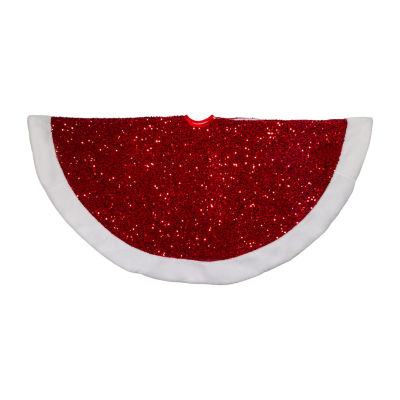 Kurt Adler 54in Red Sequins Indoor Tree Skirt